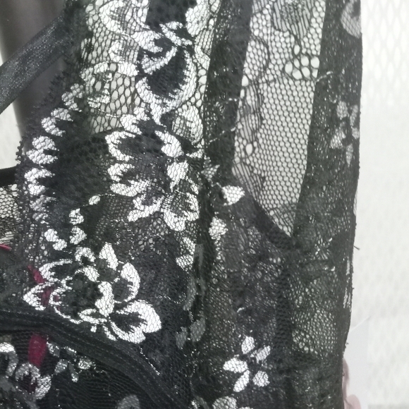 Seven til Midnight Cross dye Lace & Mash Babydoll Top, size 1X/2X , Black /Wht - Picture 6 of 13